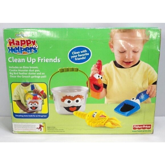 FISHER PRICE 2009 Sesame Street Happy Helpers Clean Up Friends NEW, BOX DAMAGED - Picture 2 of 5